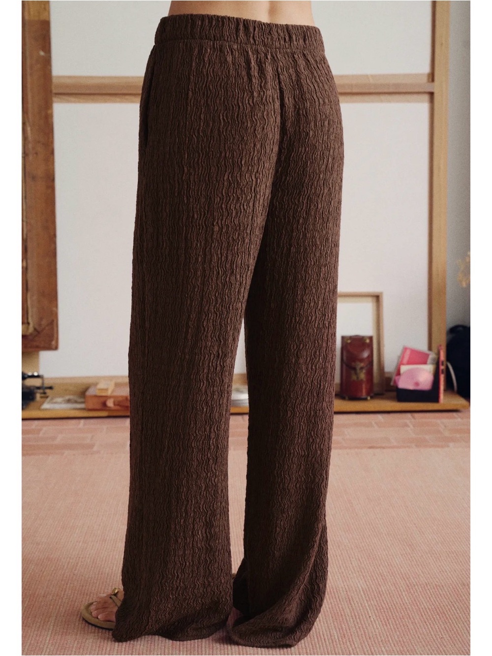 Zara crinkle effect belted jacket & pants set - Picture 4 of 14